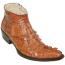 Pecos Bill  "Coronado" Cognac All-Over Hornback Crocodile With Three Crocodile Tails Ankle Boots